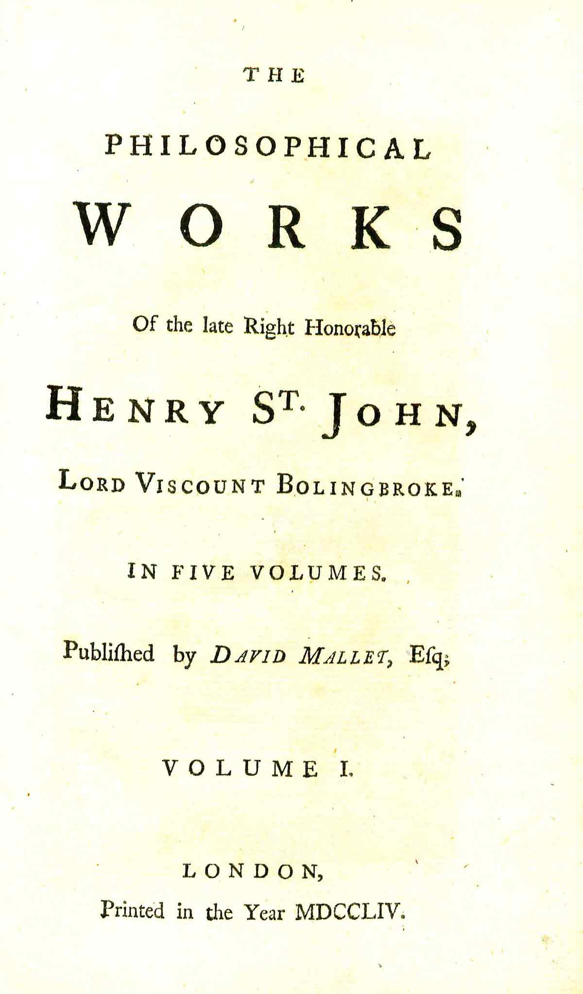 Bolinbroke's Philosophical Works