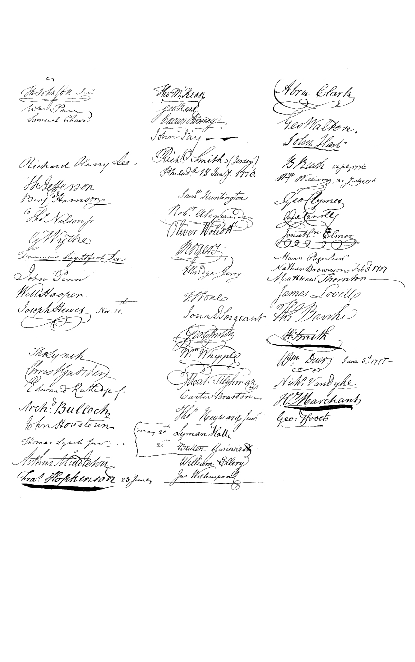Facsimile reproduction of the "Agreement of Secrecy," November 9, 1775. In Peter Force's American Archives, 4th ser., vol. 3 (Washington, D.C.: M. St. Clair and Peter Force, 1840), between pp. 1916 and 1917.