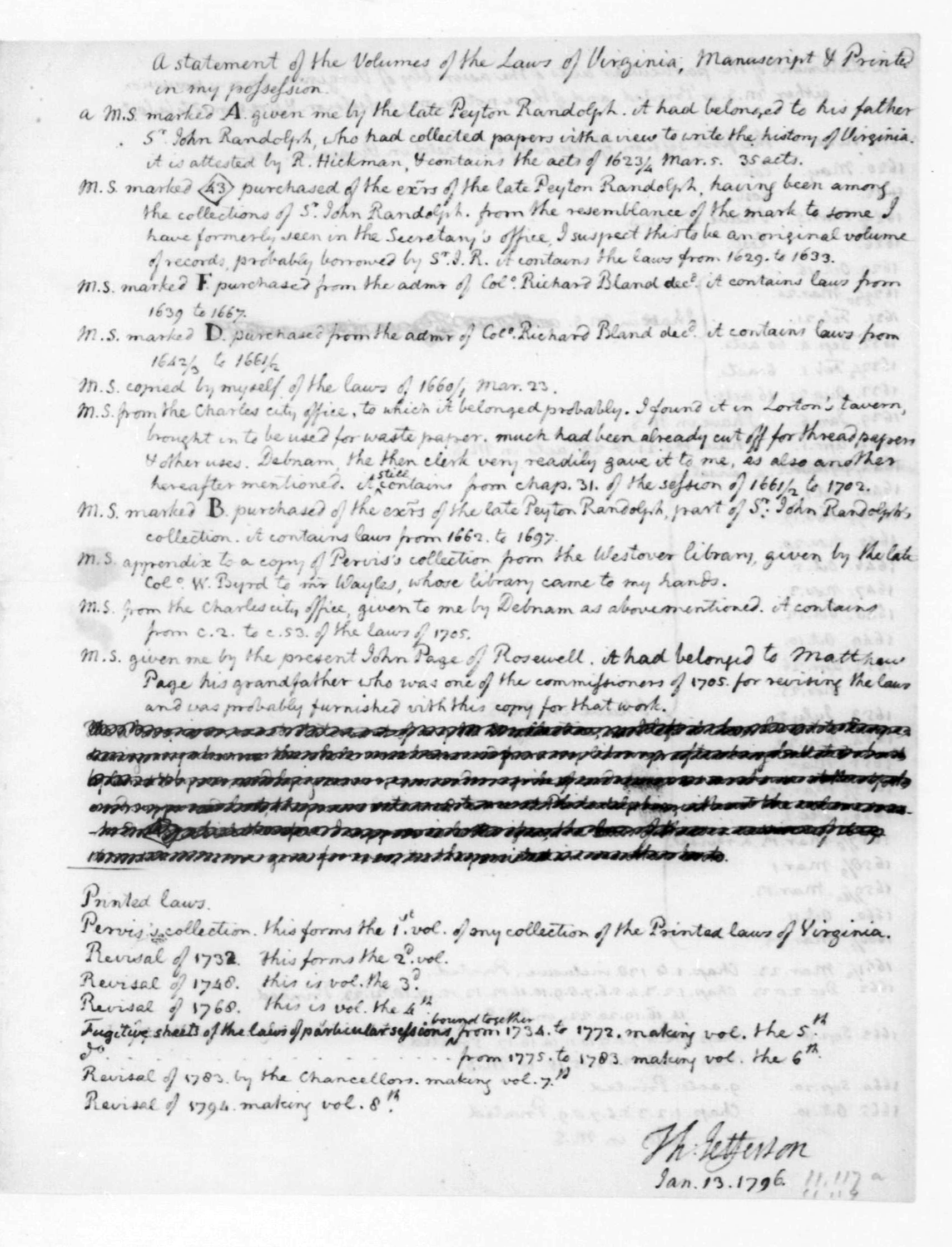 Jefferson's original (with emendations). Image from the The James Madison Papers, Library of Congress.