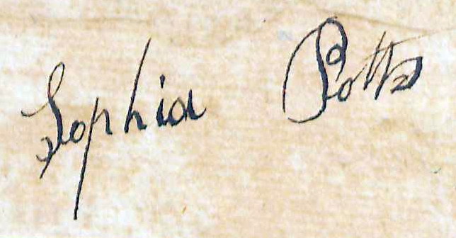 Inscription, front pastedown.