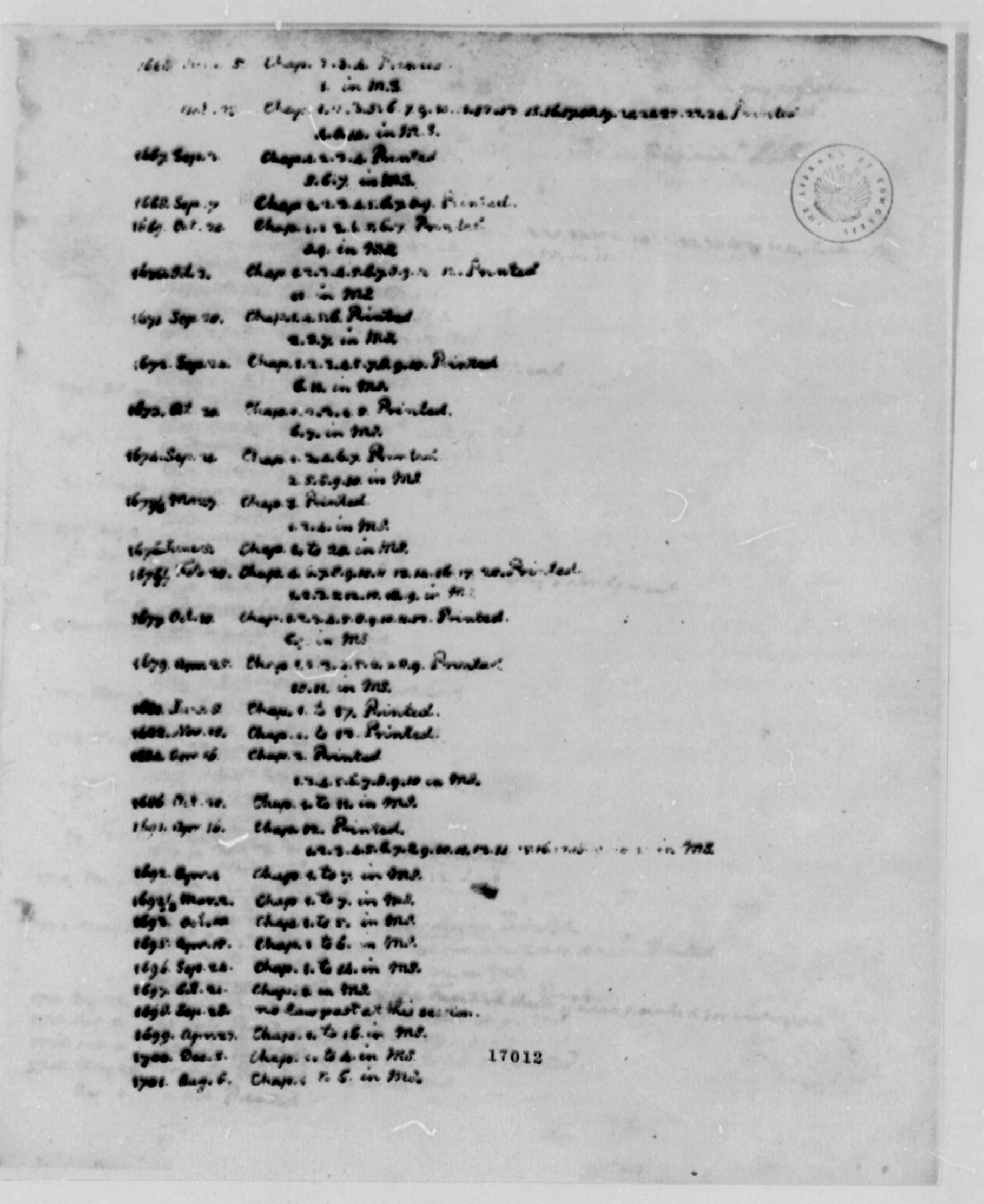 Jefferson's press copy, 2 (rewrite). Image from the The Thomas Jefferson Papers, Library of Congress.