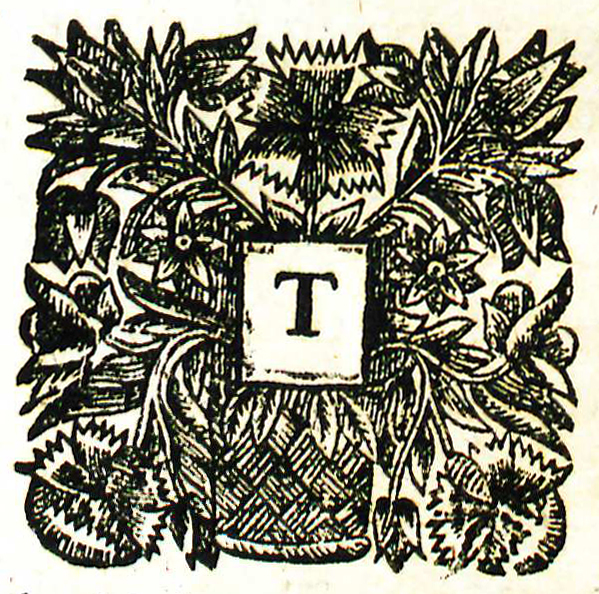 Initial capital, preface, from Sir Humphrey Winch's A Book of Entries.