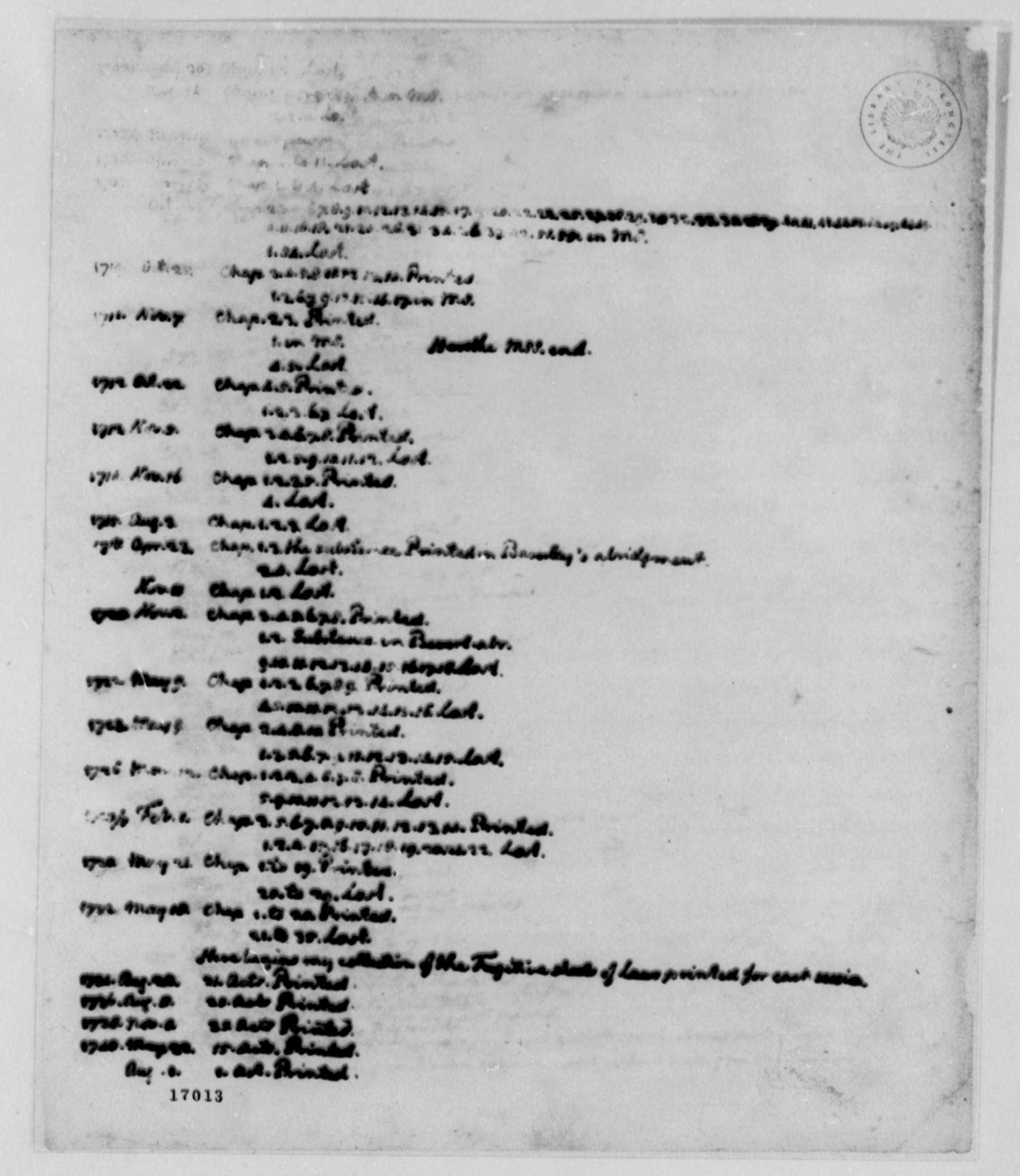 Jefferson's press copy, 2 (rewrite). Image from the The Thomas Jefferson Papers, Library of Congress.