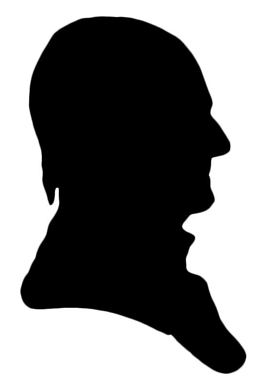 Silhouette of George Wythe by William Bache, from Shades of Our Ancestors, by Alice Van Leer Carrick (Boston: Little, Brown and Company, 1928).
