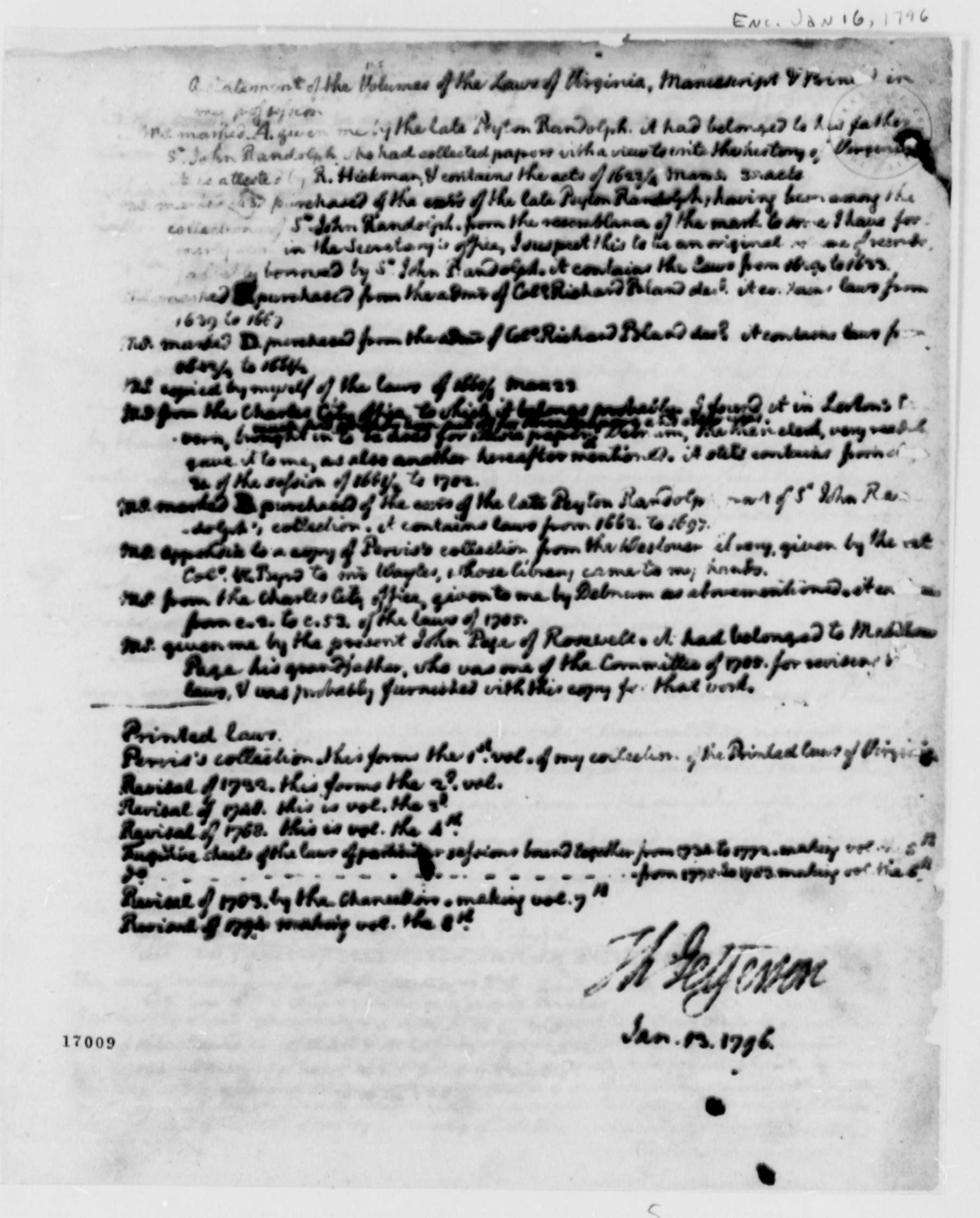 Jefferson's press copy, 2 (rewrite). Image from the The Thomas Jefferson Papers, Library of Congress.