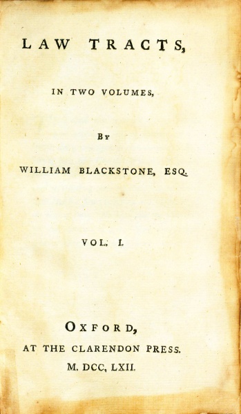 File:BlackstoneLawTracts1762v1TitlePage.jpg