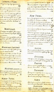 "Length of Time" through "Possession," rear free endpaper verso.