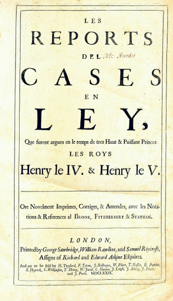 File:ReportsDesCasesArgueAndAdjudge1678v6TitlePage.jpg