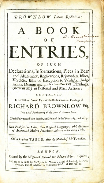 File:BrownlowBookOfEntries1693TitlePage.jpg