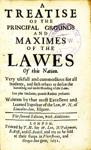 File:NoyTreatisePrincipalGroundsMaximesLawes1651TitlePage.jpg