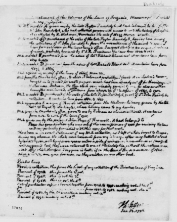 Jefferson's press copy, 1 (original). Image from the The Thomas Jefferson Papers, Library of Congress.