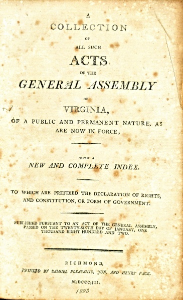 File:CollectionOfAllSuchActsOfTheGeneralAssemblyOfVirginia1803 TitlePage.jpg