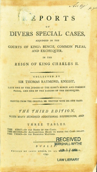 File:RaymondReportsOfDiversSpecialCases1793TitlePage.jpg