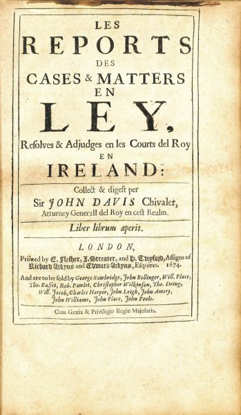 File:DavisReportsDesCasesMattersEnLey1674 TitlePage.jpg