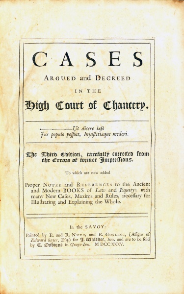 File:CasesArguedAndDecreed1735 Titlepage.jpeg