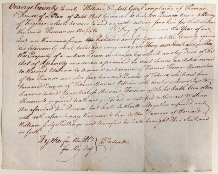 File:Complaint5Nov1746RussellVDowde.jpg