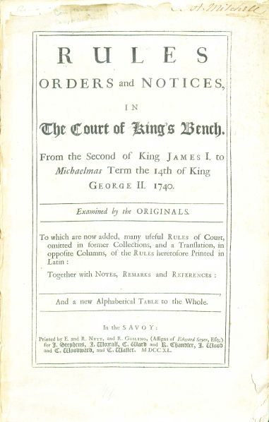 File:RulesOrdersAndNoticesCourtOfKB1750 TitlePage.jpg