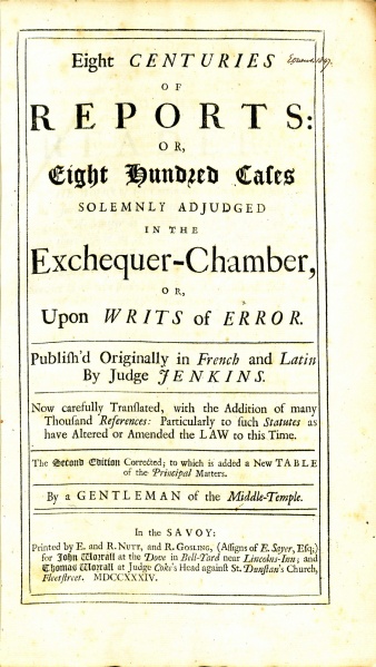 File:EightCenturiesOfReports1734TitlePage.jpg
