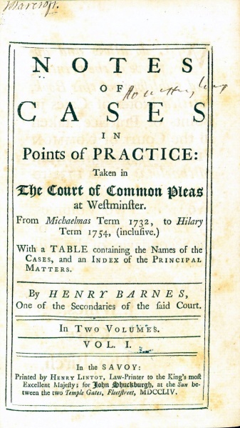 File:BarnesNotesOfCasesInPointsOfPractice1754v1TitlePage.jpg
