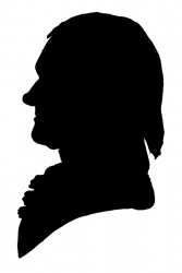 Bache silhouette of Thomas Jefferson, from Carrick's Shades of Our Ancestors.