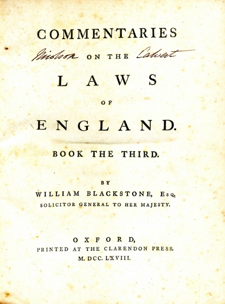File:BlackstoneCommentariesv3TitlePage.jpg