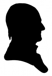 Silhouette of George Wythe by William Bache, from Shades of Our Ancestors, by Alice Van Leer Carrick (Boston: Little, Brown and Company, 1928).