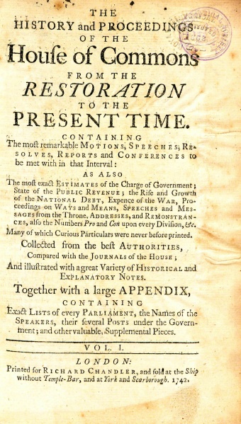File:HouseCommonsHistory1742TitlePageV1.jpg