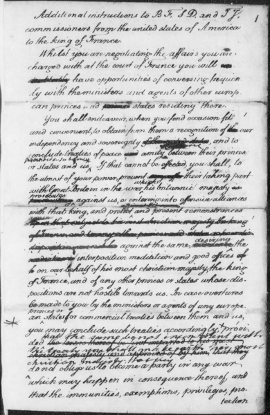 File:InstructionsToCommissionersToFrance16October1776P1.jpg