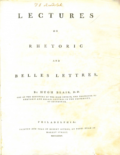 File:BlairLecturesOnRhetoric1784TitlePage.jpg